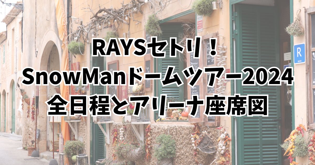 RAYSセトリ！SnowManドームツアー2024全日程とアリーナ座席図